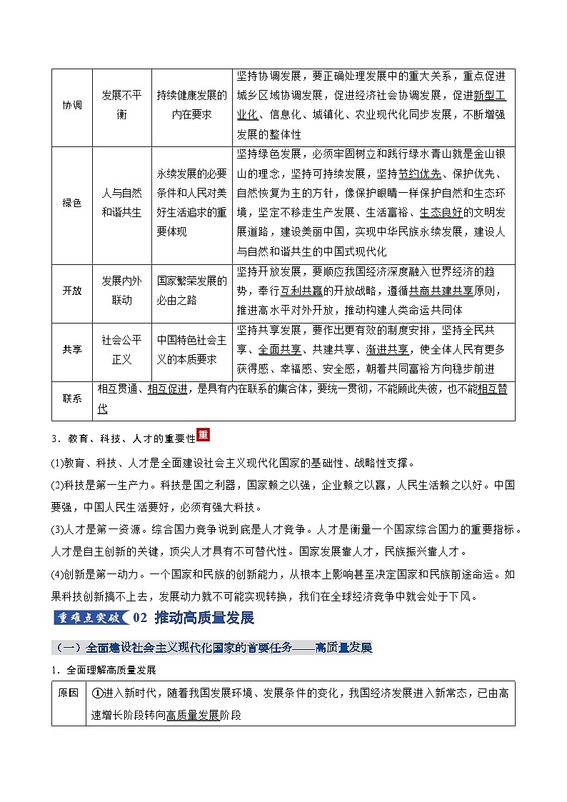 第二单元  经济发展与社会进步（知识清单）（全国通用）2026年高考政治一轮复习讲练测第3页