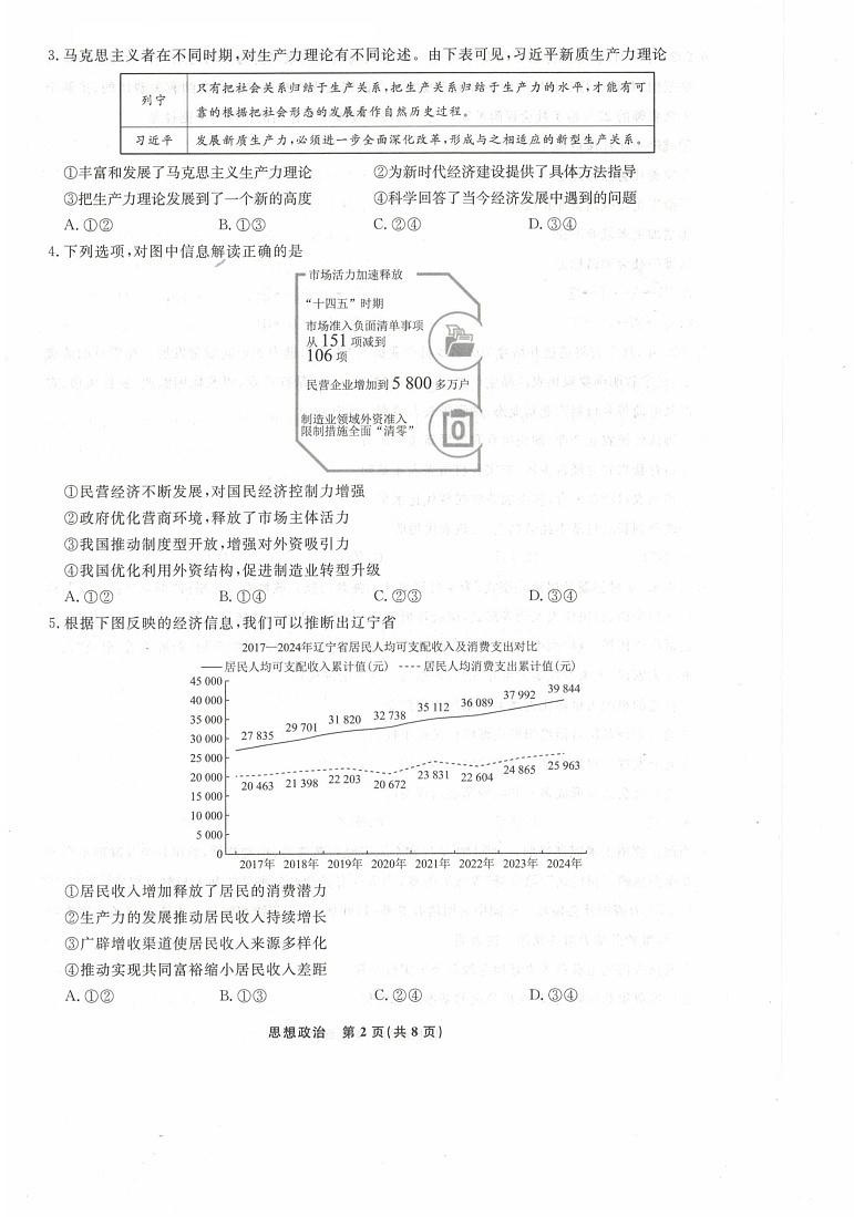 辽宁省名校联盟2025-2026学年高三上学期10月联考思想政治试卷第2页