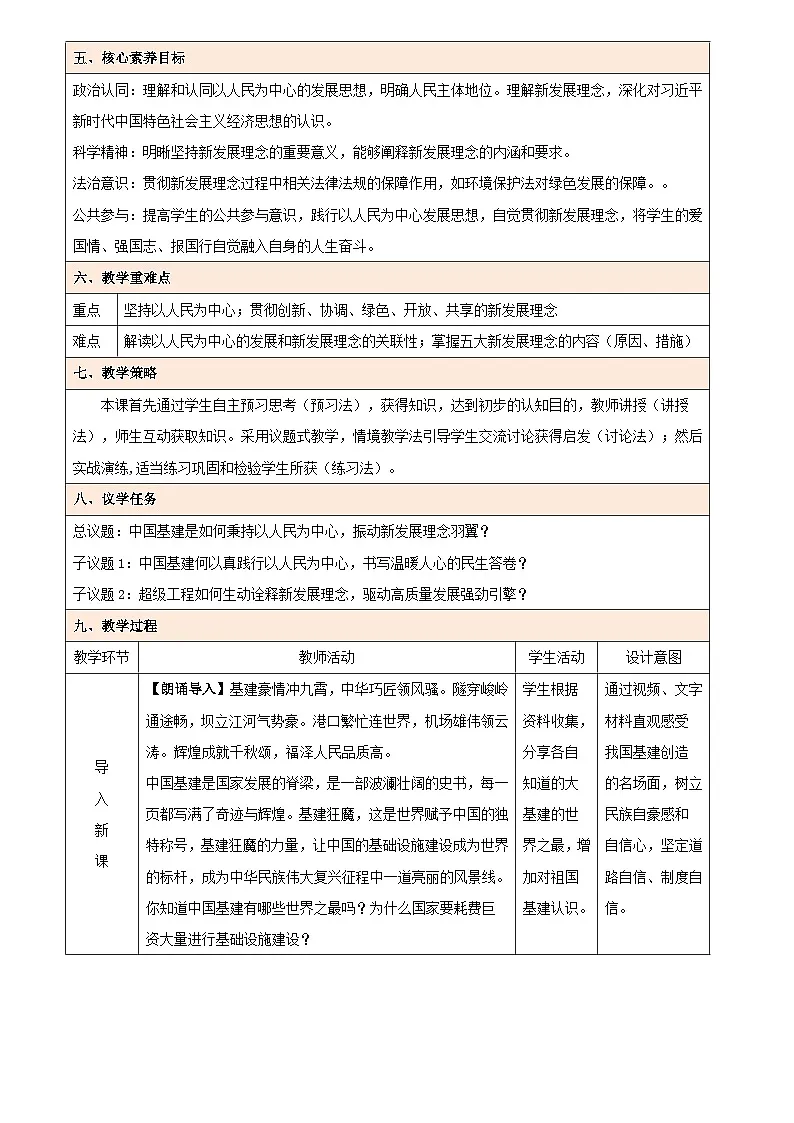 3.1 贯彻新发展理念（教学设计） 高中政治必修二经济与社会统编版第2页