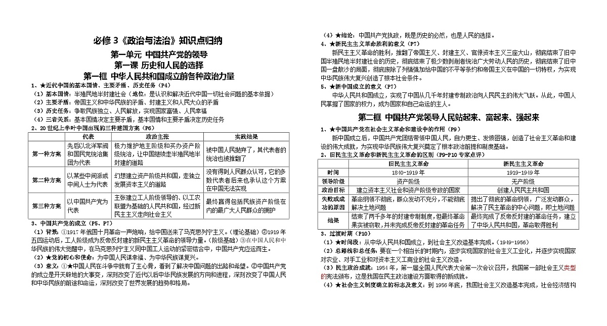 必修3《政治与法治》知识点归纳  2026年高考政治一轮复习 必修三 政治与法治  含解析第1页