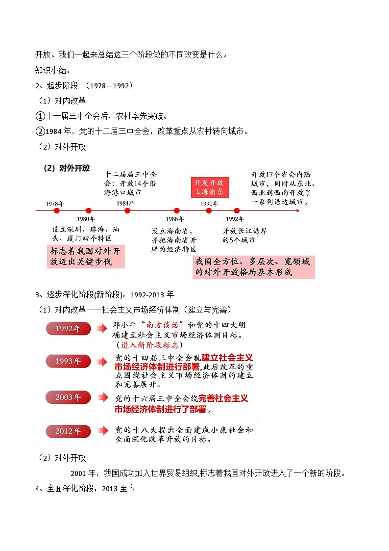 3.1 伟大的改革开放 教学设计2025-2026学年 高中政治必修一 中国特色社会主义 统编版第3页