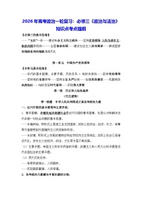 2026年高考政治一轮复习：必修三《政治与法治》知识点考点提纲 讲义