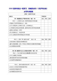 2026届高考政治一轮复习：统编版必修2《经济与社会》必背考点提纲 讲义