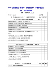 2026届高考政治一轮复习：统编版必修1《中国特色社会主义》必背考点提纲 讲义
