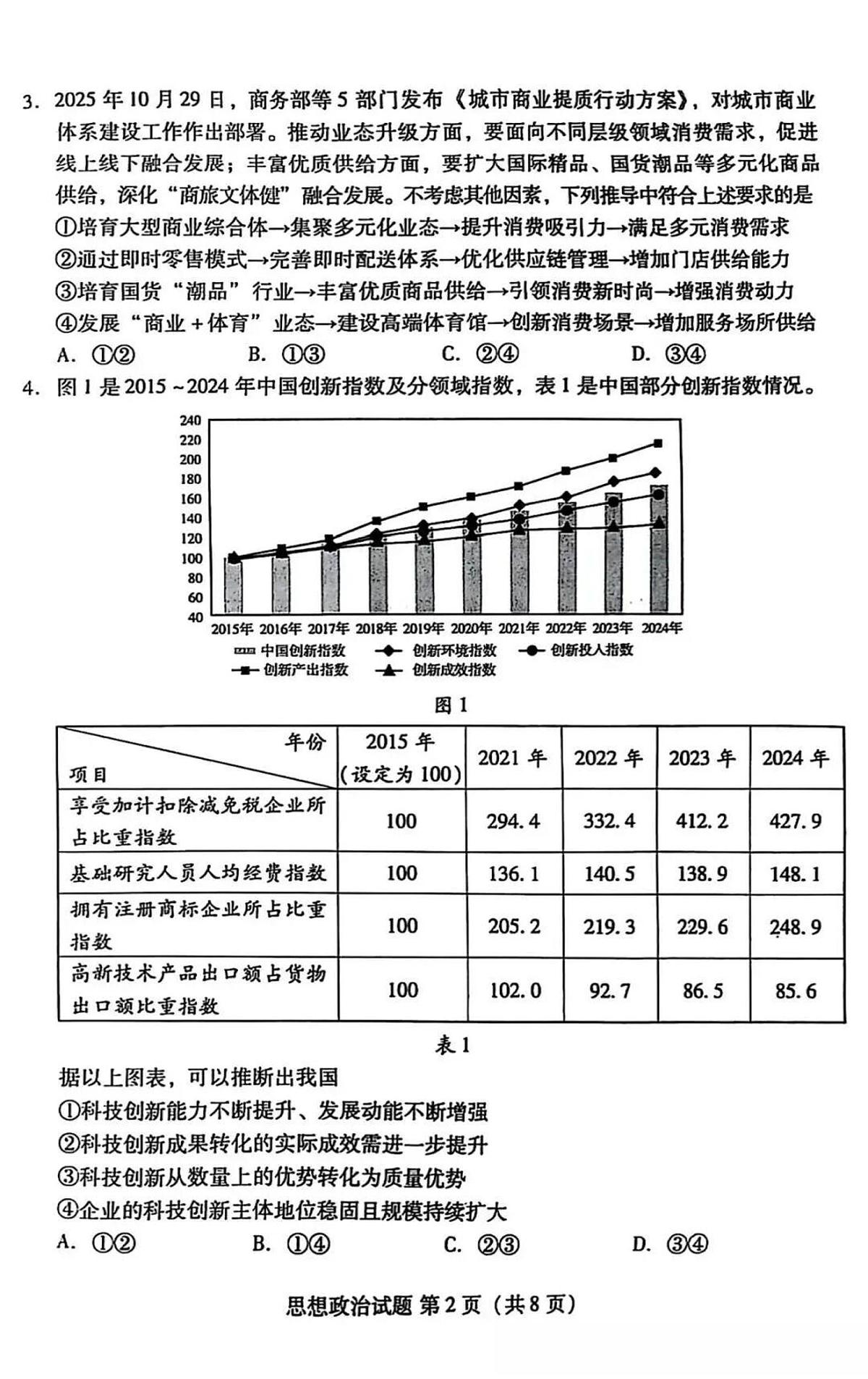 2025-2026学年第一学期山东省潍坊市期中考试高三思想政治试卷（含答案）第2页