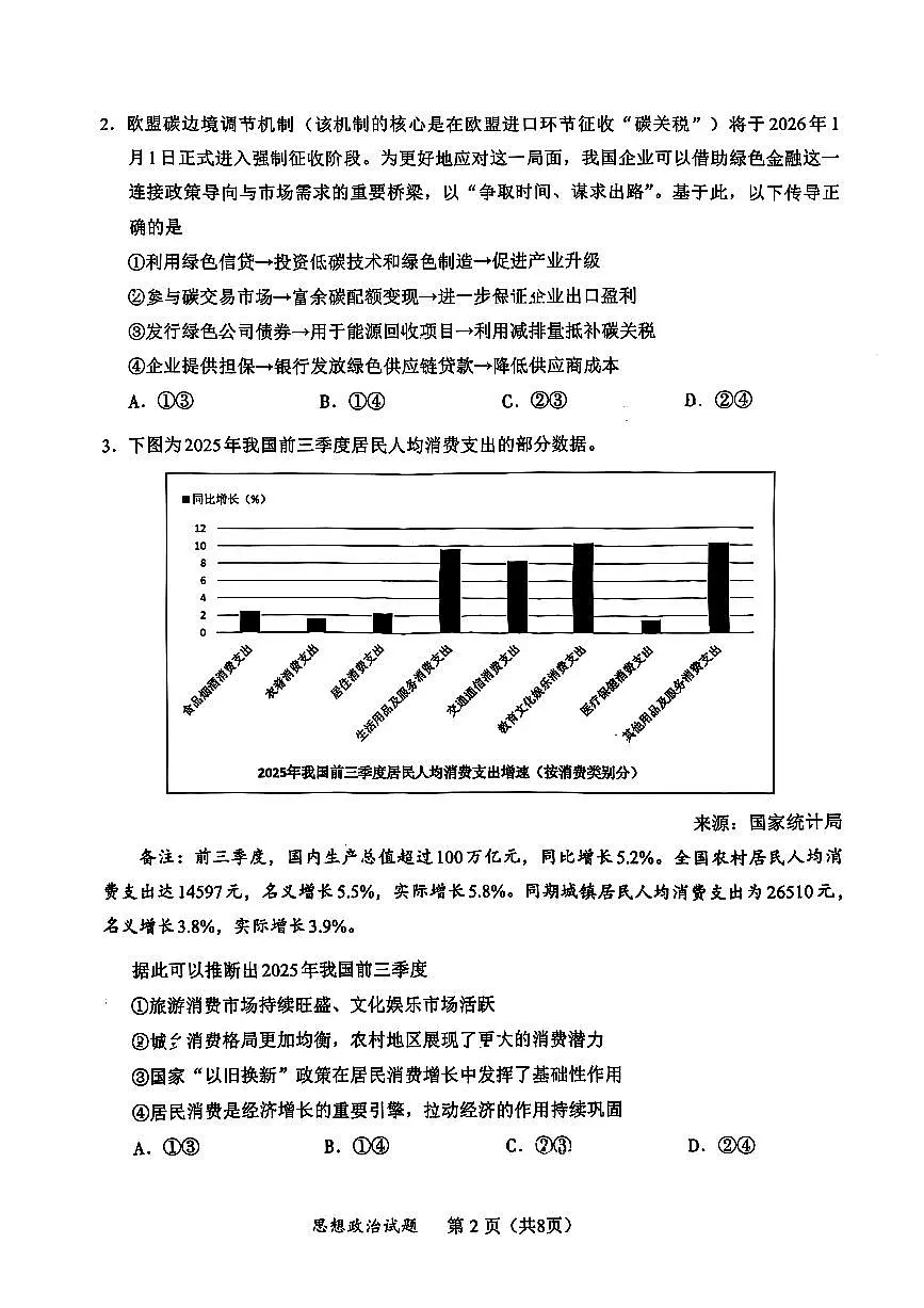 政治原卷第2页