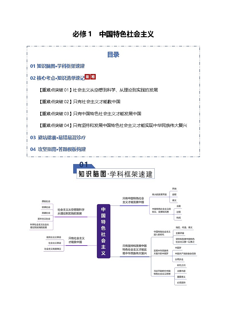 中国特色社会主义（知识清单）（全国通用）2026年高考政治一轮复习讲练测第1页