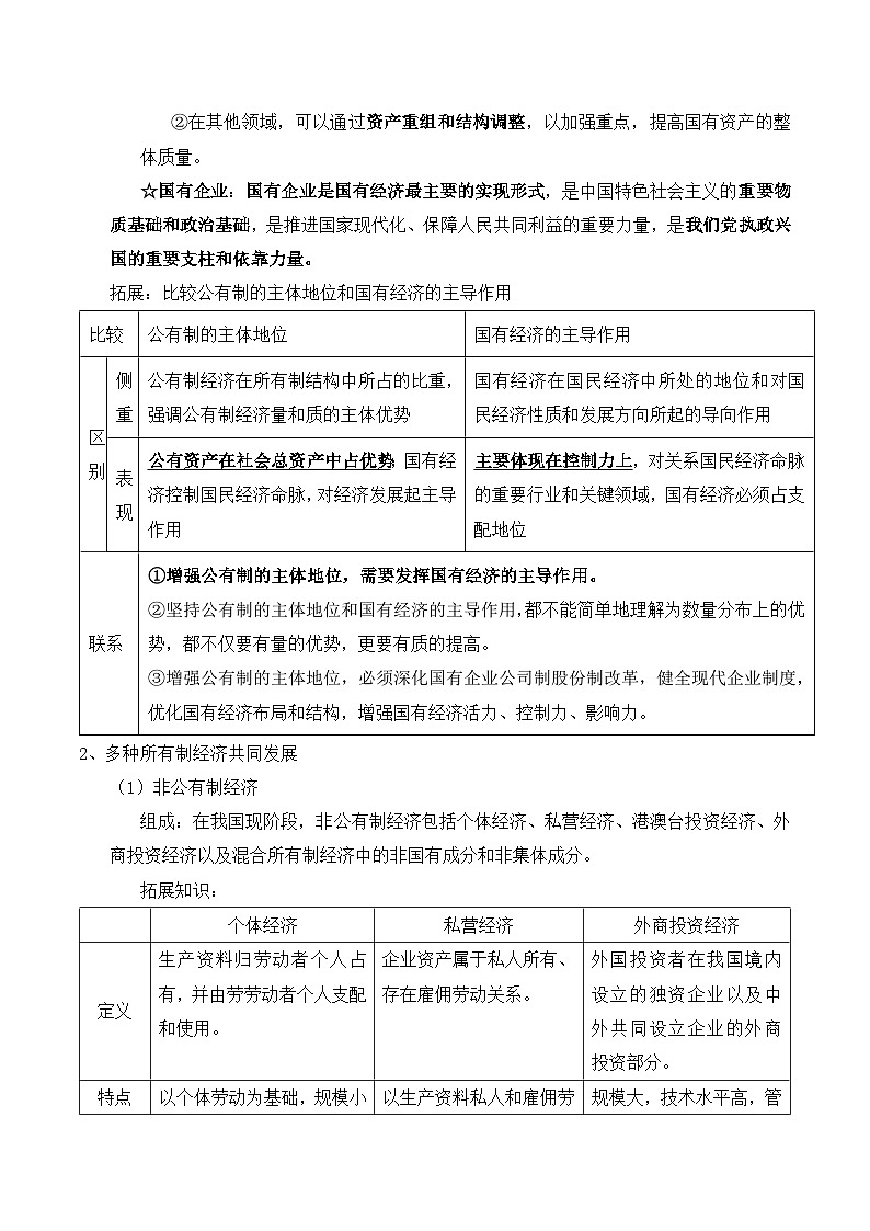 2026年高考政治一轮复习：必修2《经济与社会》必背考点清单 讲义第2页