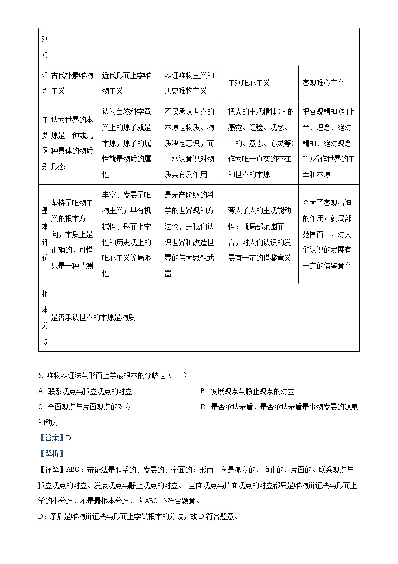 北京市第二十五中学高二上学期11月期中考试政治试题（解析版）-A4第3页
