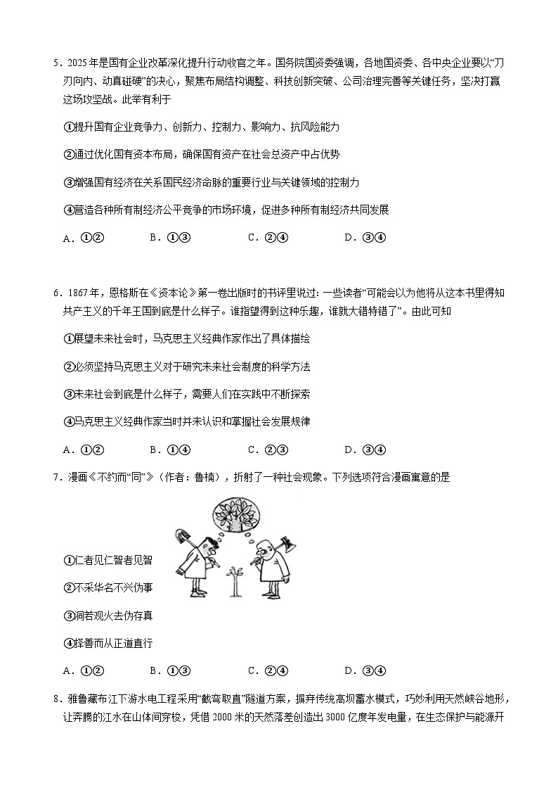 福建省漳州市第三中学2025-2026学年高三上学期12月月考政治试题（含答案）含答案解析第2页