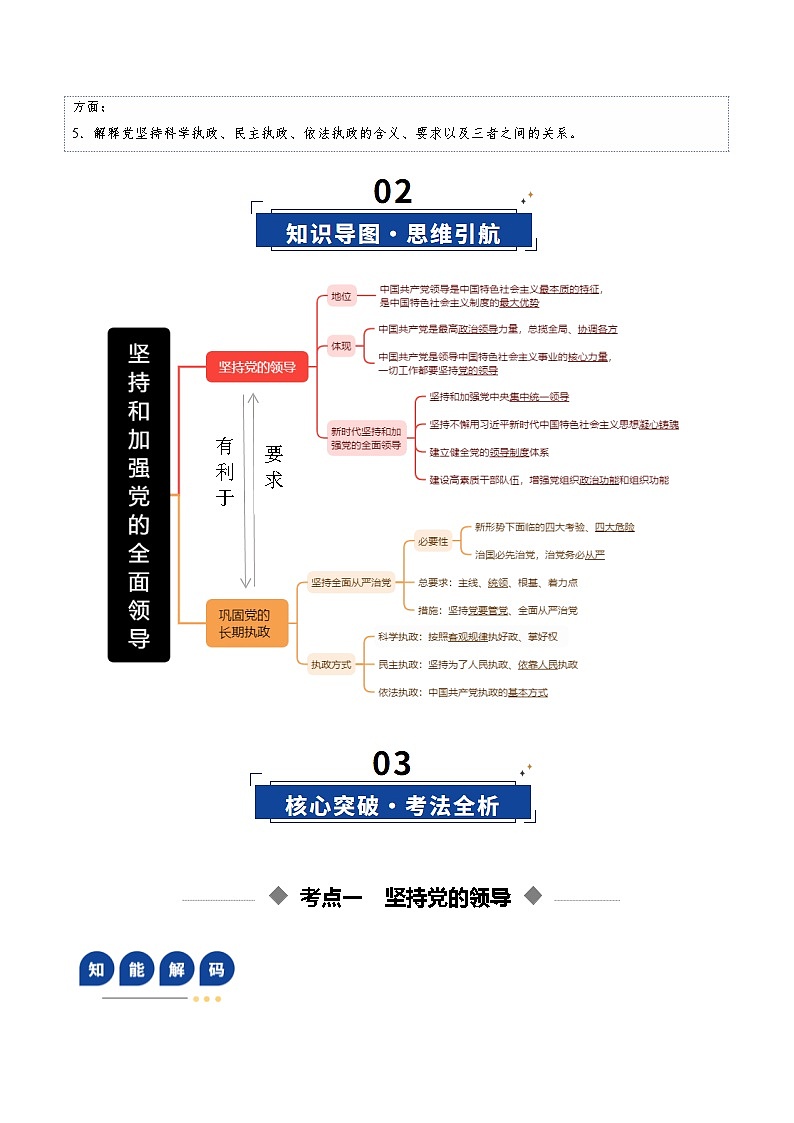 高考政治一轮复习-坚持和加强党的全面领导（复习讲义）（解析版）（全国通用）第3页
