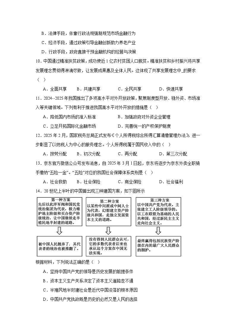 2026年辽宁省沈阳市普通高中学业水平合格性考试模拟政治试卷（一）（附答案解析）第3页
