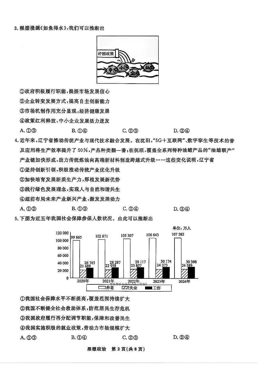 2025-2026学年辽宁名校联盟高三上学期期末政治试题及答案第2页