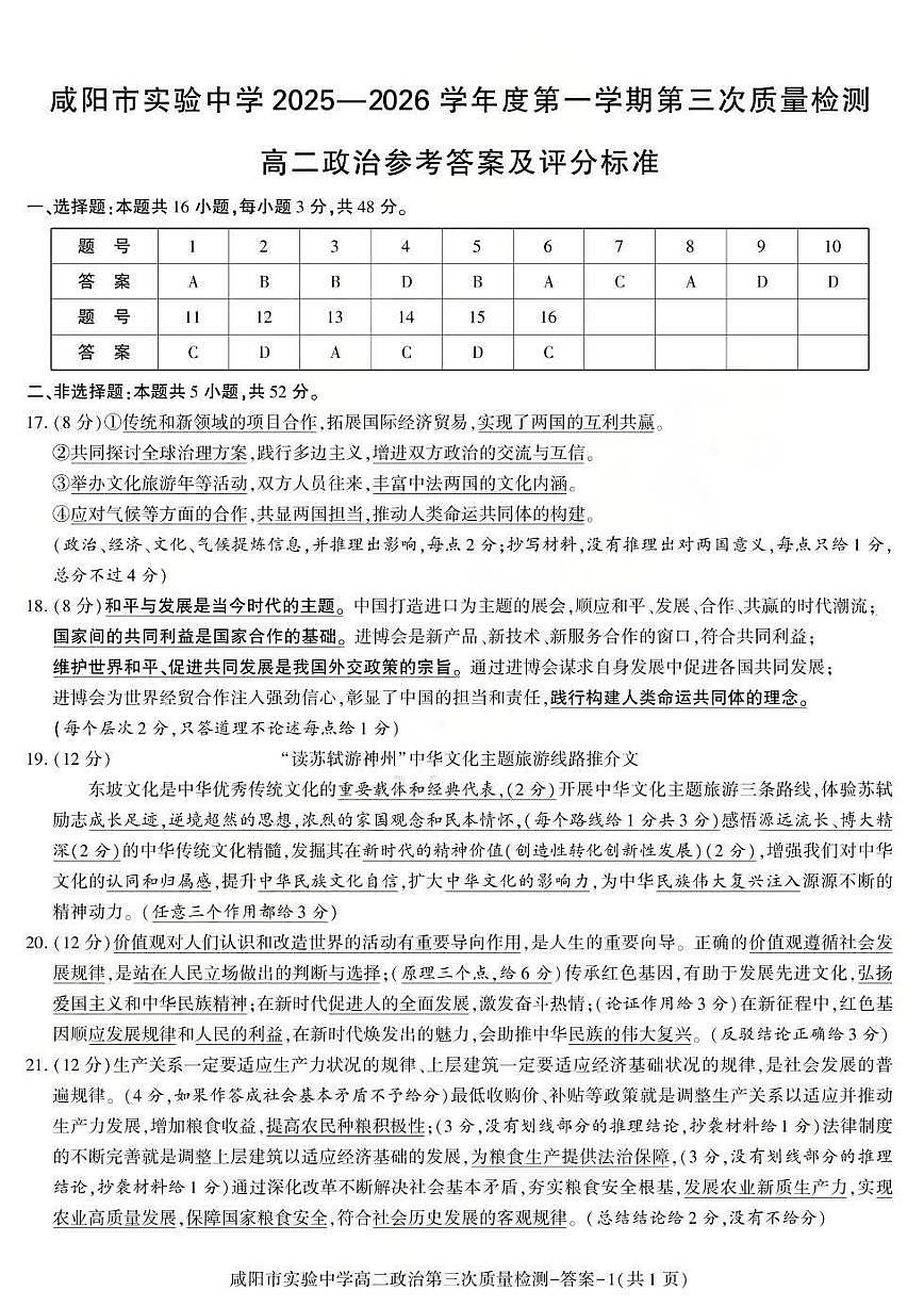 政治试题第1页