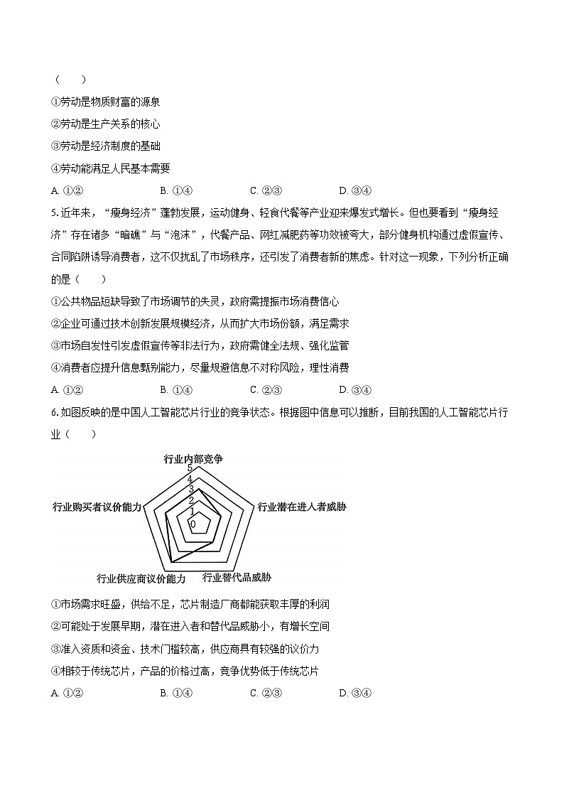 2025-2026学年吉林省长春市朝阳区长春外国语学校高一（上）期末政治试卷-自定义类型第2页