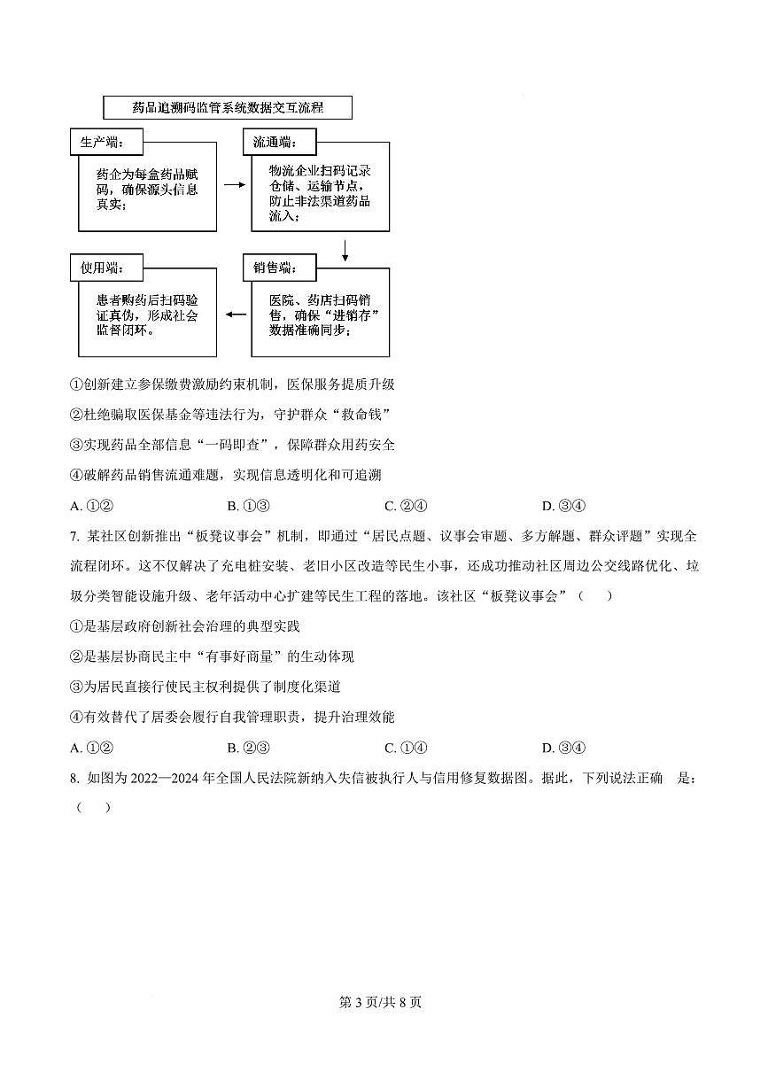 精品解析：辽宁省葫芦岛市2025-2026学年高三上学期期末考试政治试卷（原卷版）第3页