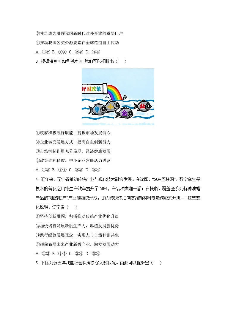 【政治】辽宁省名校联盟2025-2026学年高三上学期1月期末考试试题（学生版）第2页