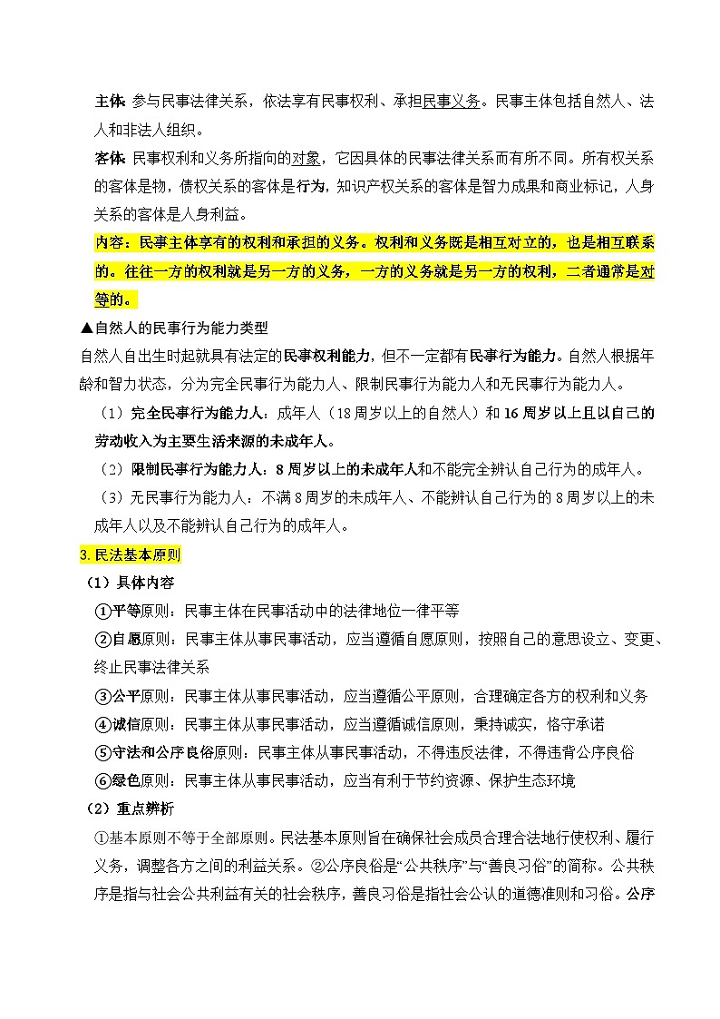 2026年高考政治一轮复习：统编版选择性必修2《法律与生活》考点复习提纲 讲义第2页
