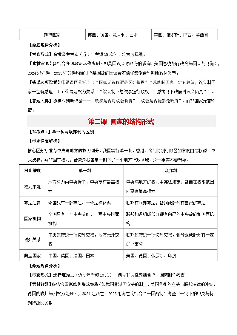 选必一《当代国际政治与经济》（常考点深度解析）-2026年高考政治二轮复习讲练（全国通用）第3页