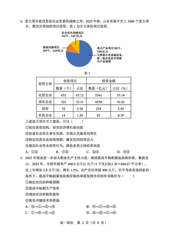 辽宁省重点高中2025-2026学年高一上学期期末政治试卷第2页