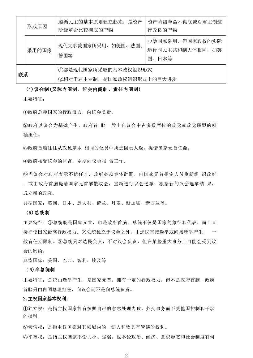 高中政治选择性必修(1、2、3)高频考点50题练习含答案（共23页）第2页