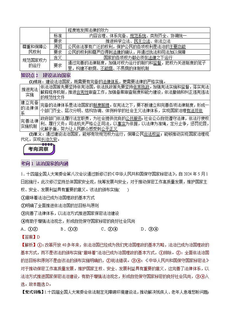 高考政治一轮-法治中国建设（讲义）（解析版）第3页