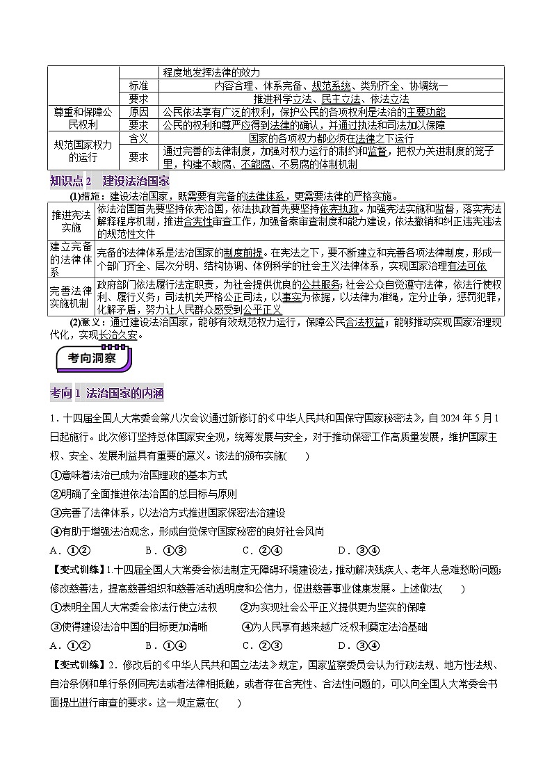 高考政治一轮-法治中国建设（讲义）（原卷版）第3页