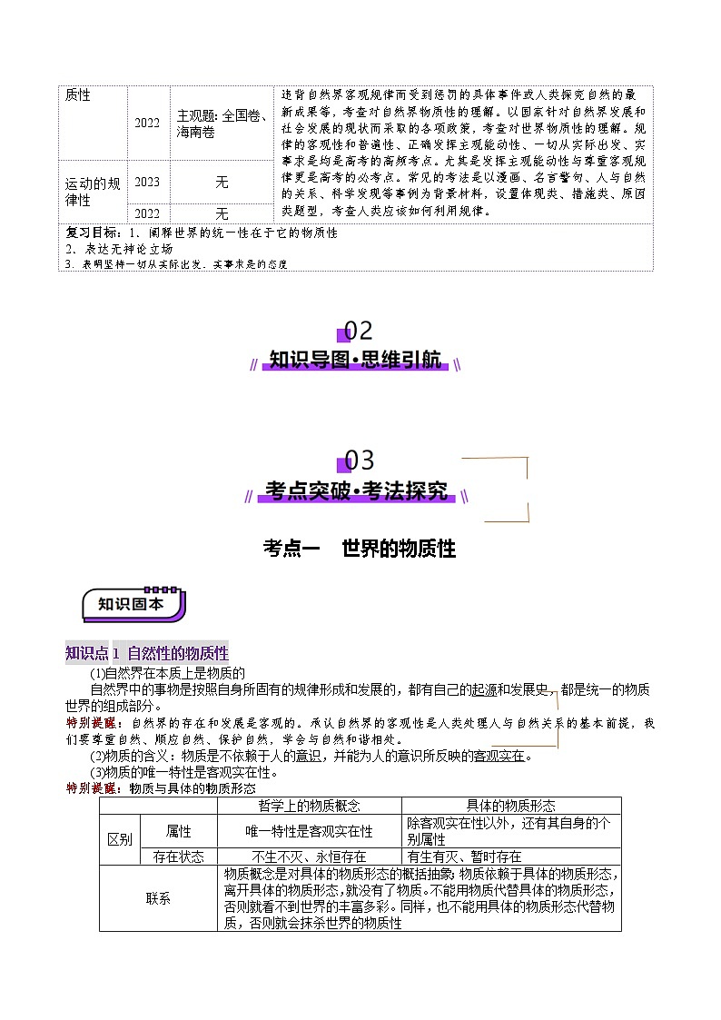 高考政治一轮-探究世界的本质（讲义）（原卷版）第2页