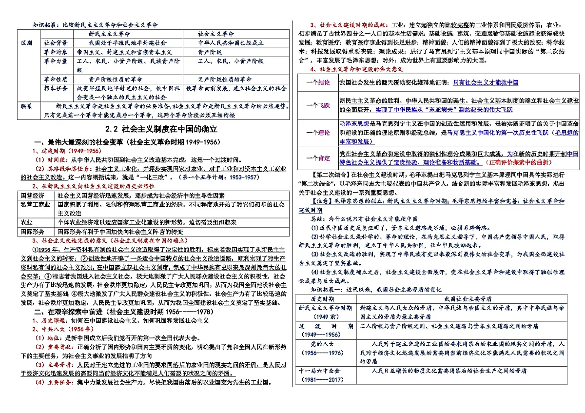 第二课 只有社会主义才能救中国-导学案-2026届高考政治一轮复习统编版必修一中国特色社会主义第2页