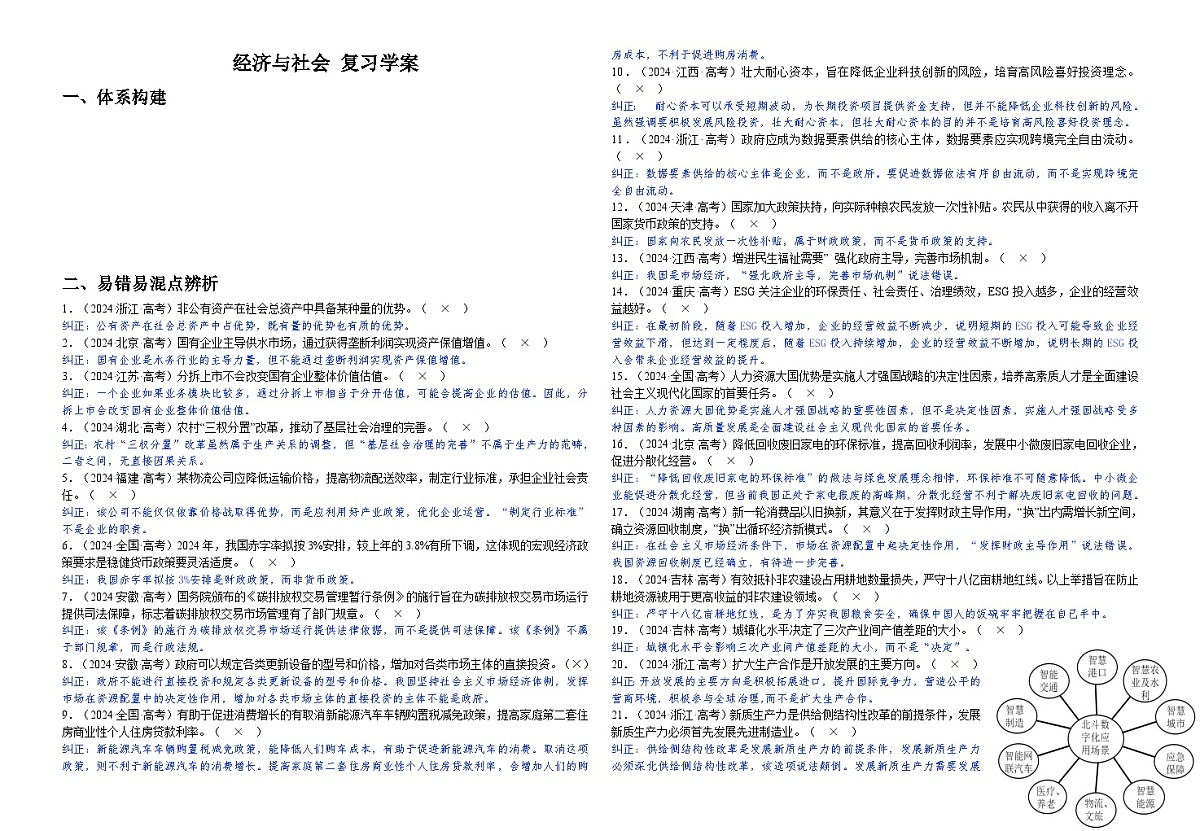 2026年二轮复习学案必修二 解析版第1页