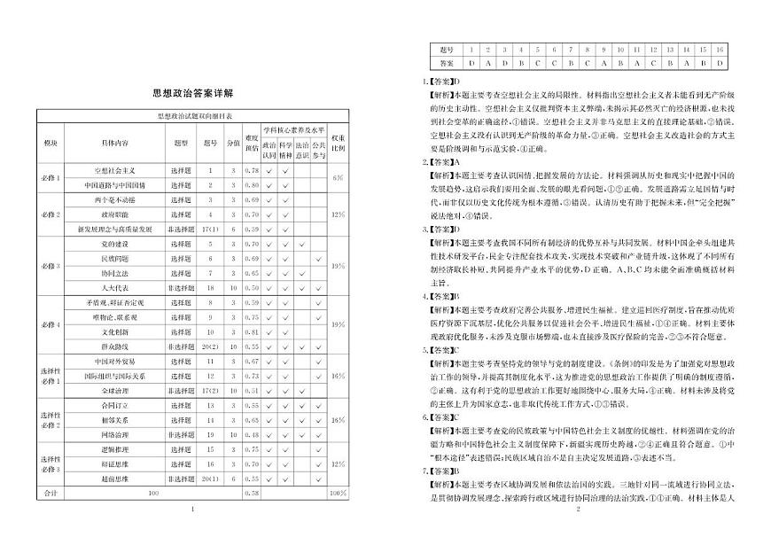2026届四川省大数据联盟高三下3月开学联考思想政治试卷（含解析）第3页