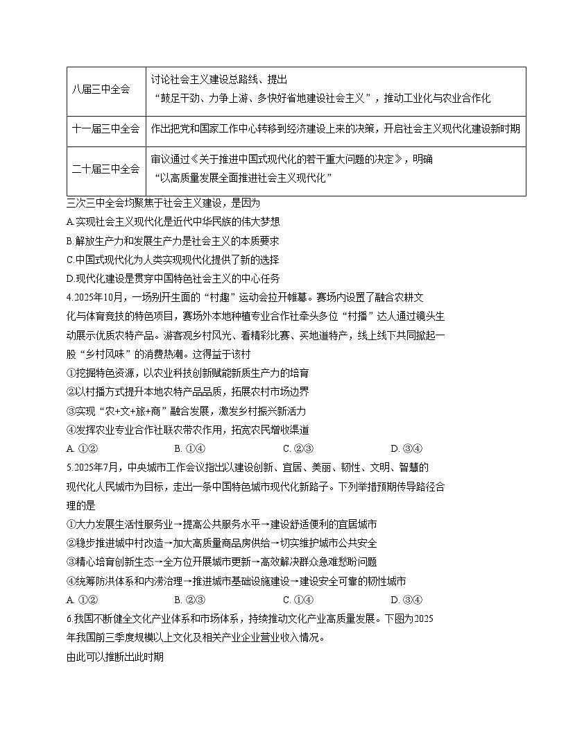 山东省青岛市2025_2026学年高三上学期11月期中考试政治试题（文字版，含答案）第2页