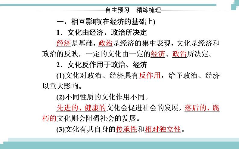 第一单元 第一课 第二框《文化与经济、政治》课件03