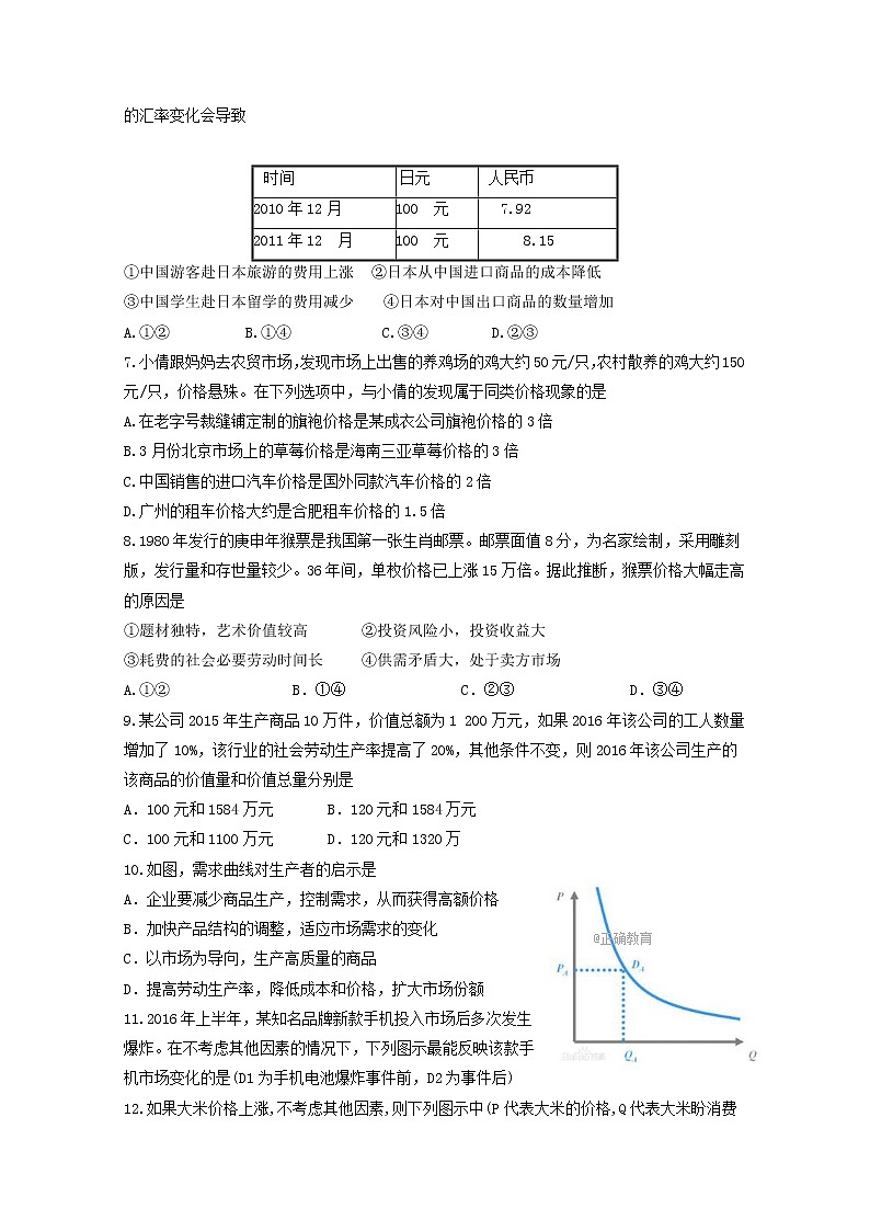 四川省绵阳市南山中学实验学校2017-2018学年高一上学期期中考试政治试卷 Word版含答案02