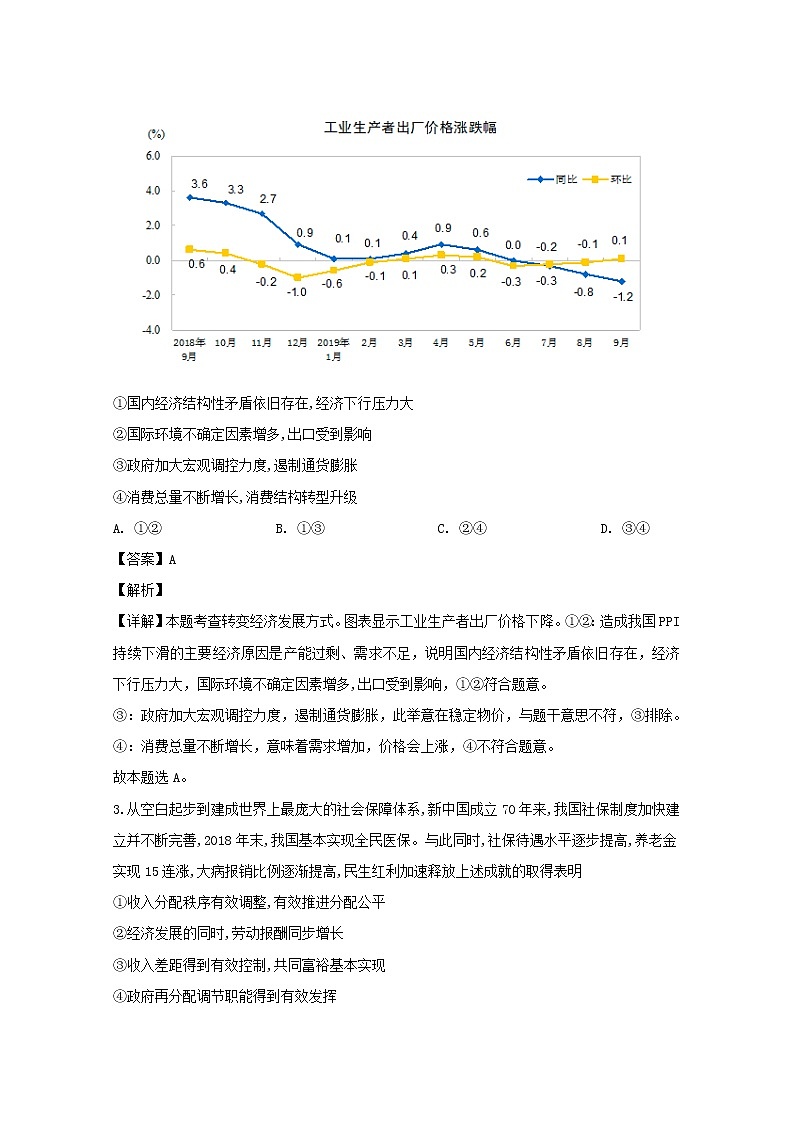 重庆市八中2020届高三上学期第二月考文综政治试题02