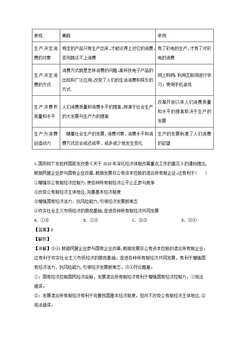 广东省深圳市格睿特高级中学2020届高三上学期期中考试政治试题第3页