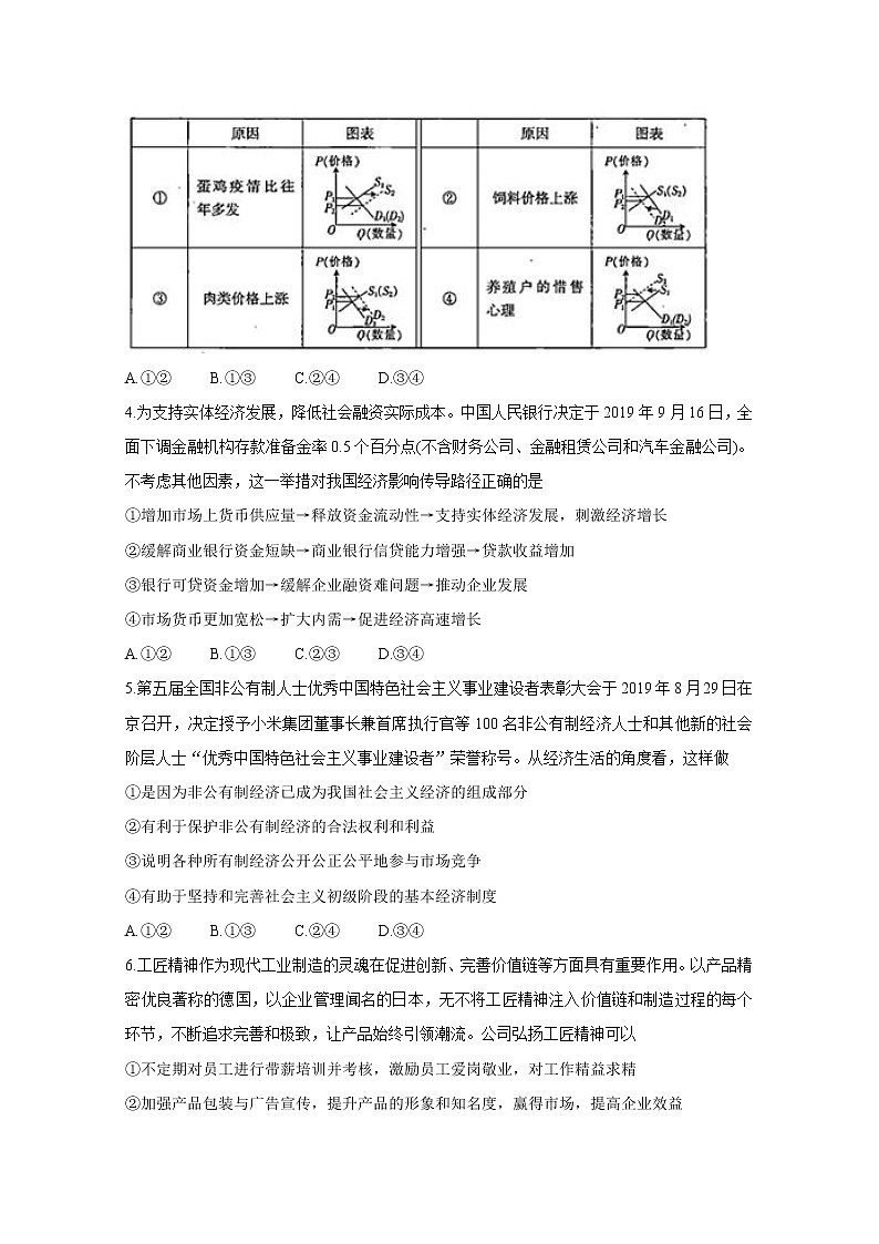 江西省赣州市会昌县2020届高三上学期期中考试 政治02