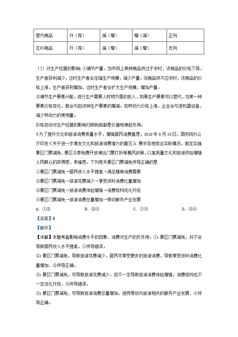 陕西省咸阳市2020届高三上学期期末考试政治试题03