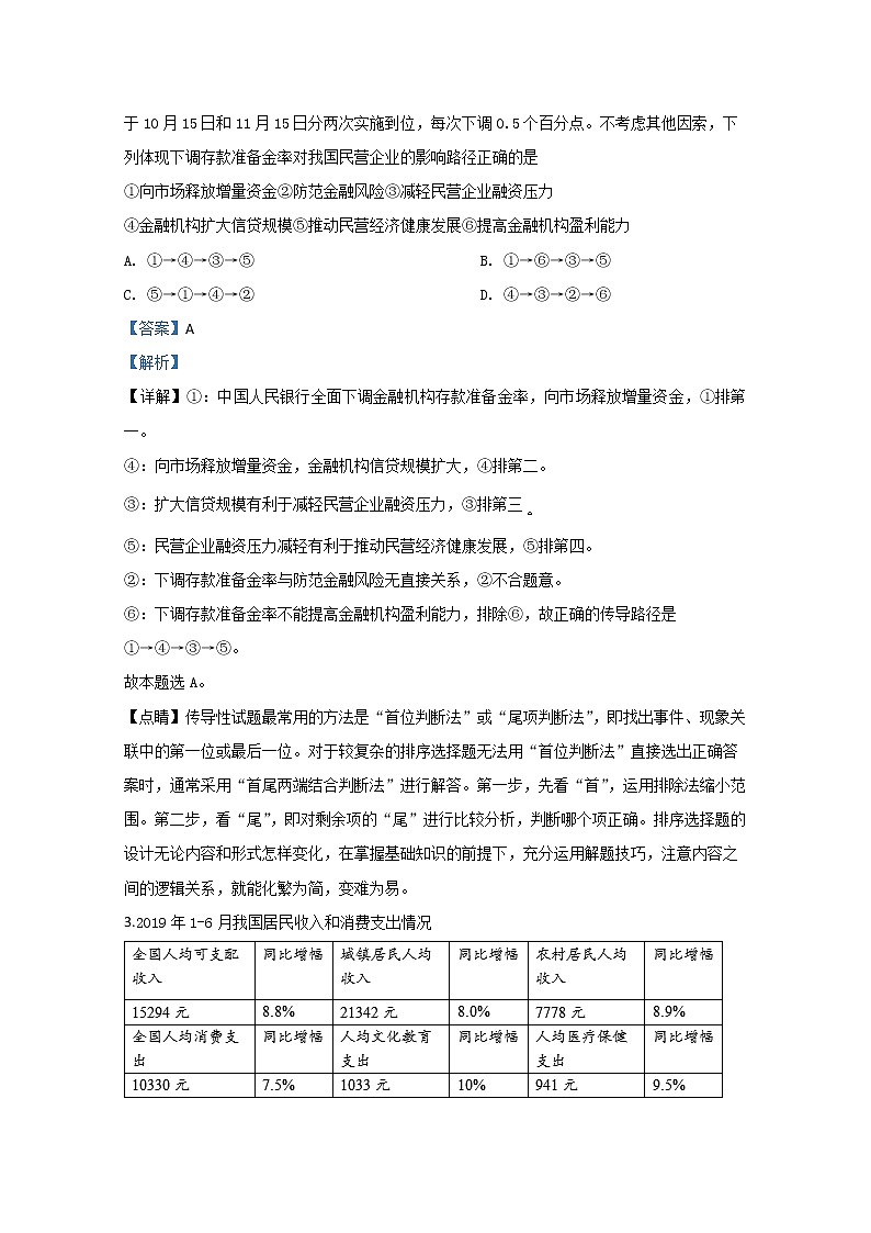 宁夏银川市二中2020届高三一模政治试题02