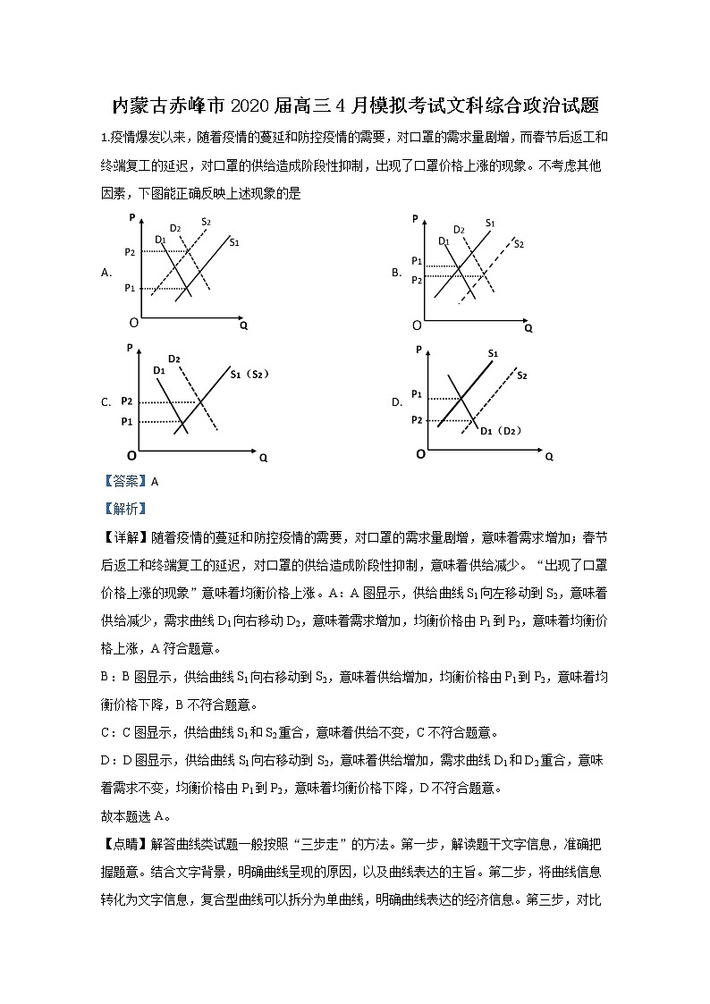 内蒙古赤峰市2020届高三二模政治试题01