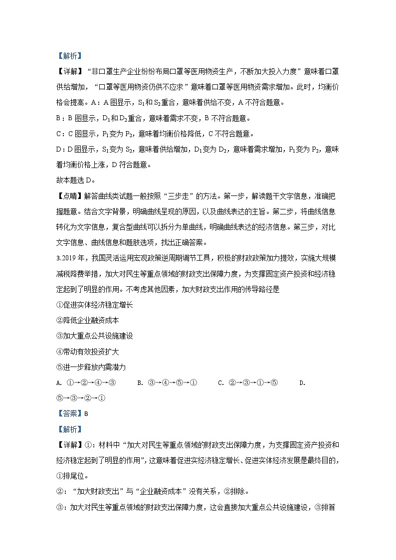 山东省济南市2020届高三下学期二模政治试题第2页