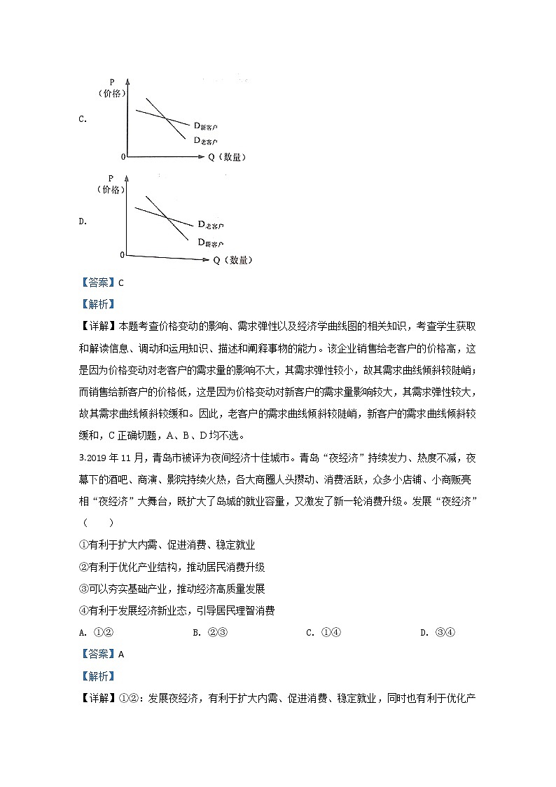 山东省淄博市2020届高三下学期网考政治试题第2页
