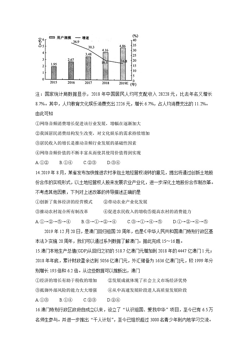 安徽省江南十校2020届高三下学期综合素质检测（4月） 政治02