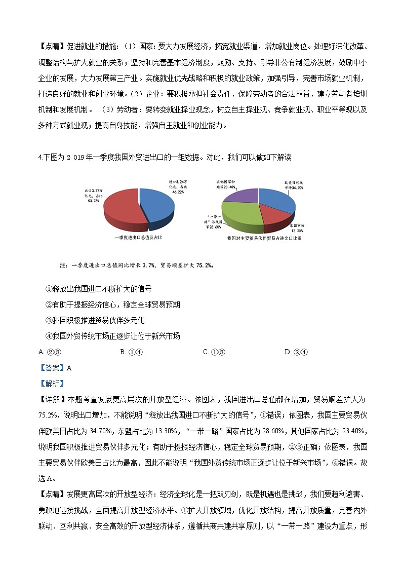 2019届山东省青岛市高三5月模拟文科综合政治试卷（解析版）03