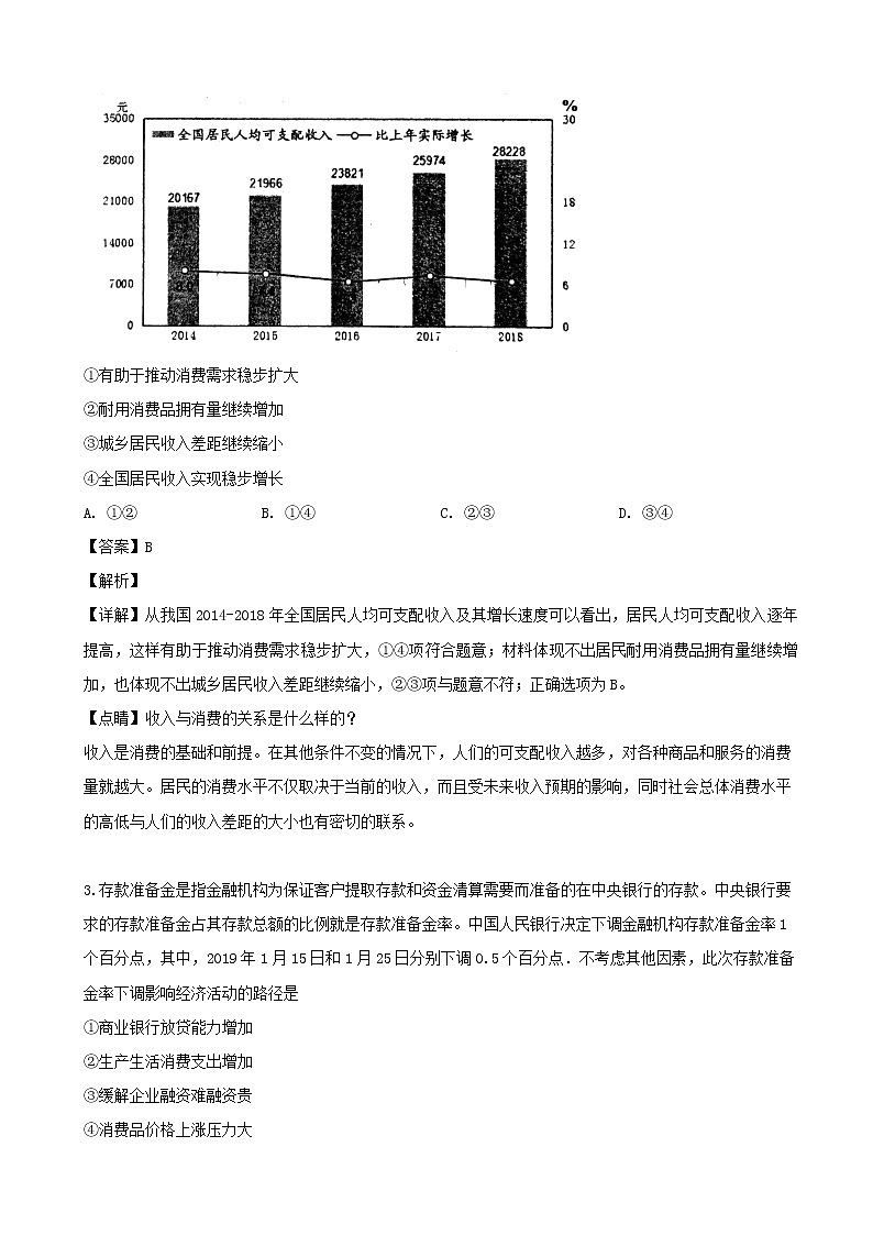 2019届山西省大同市高三5月适应性调研考试文综政治试题（解析版）02