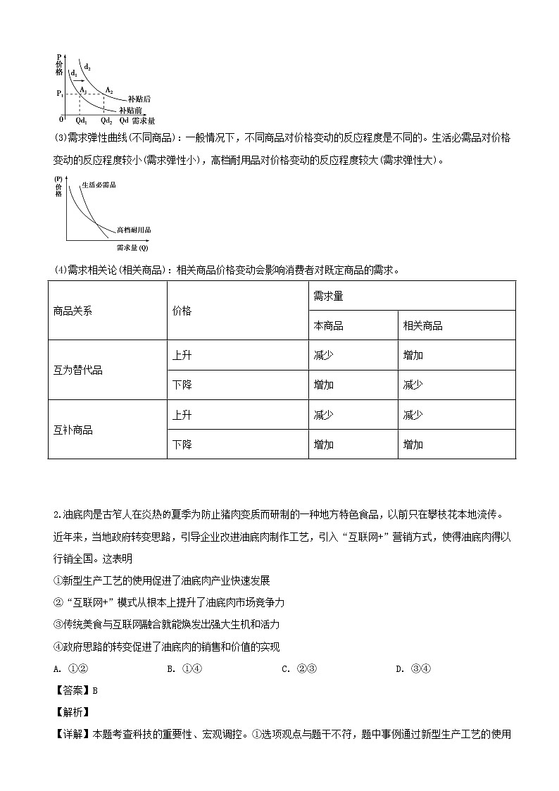 2019届黑龙江省大庆市第四中学高三下学期第三次月考文科综合 政治试题（解析版）第2页