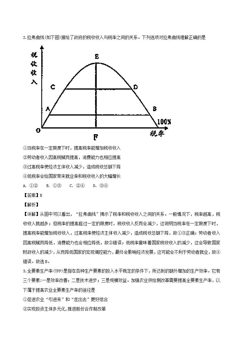 2019届广东省化州市高三上学期第二次模拟考试文综政治试题（解析版）第2页