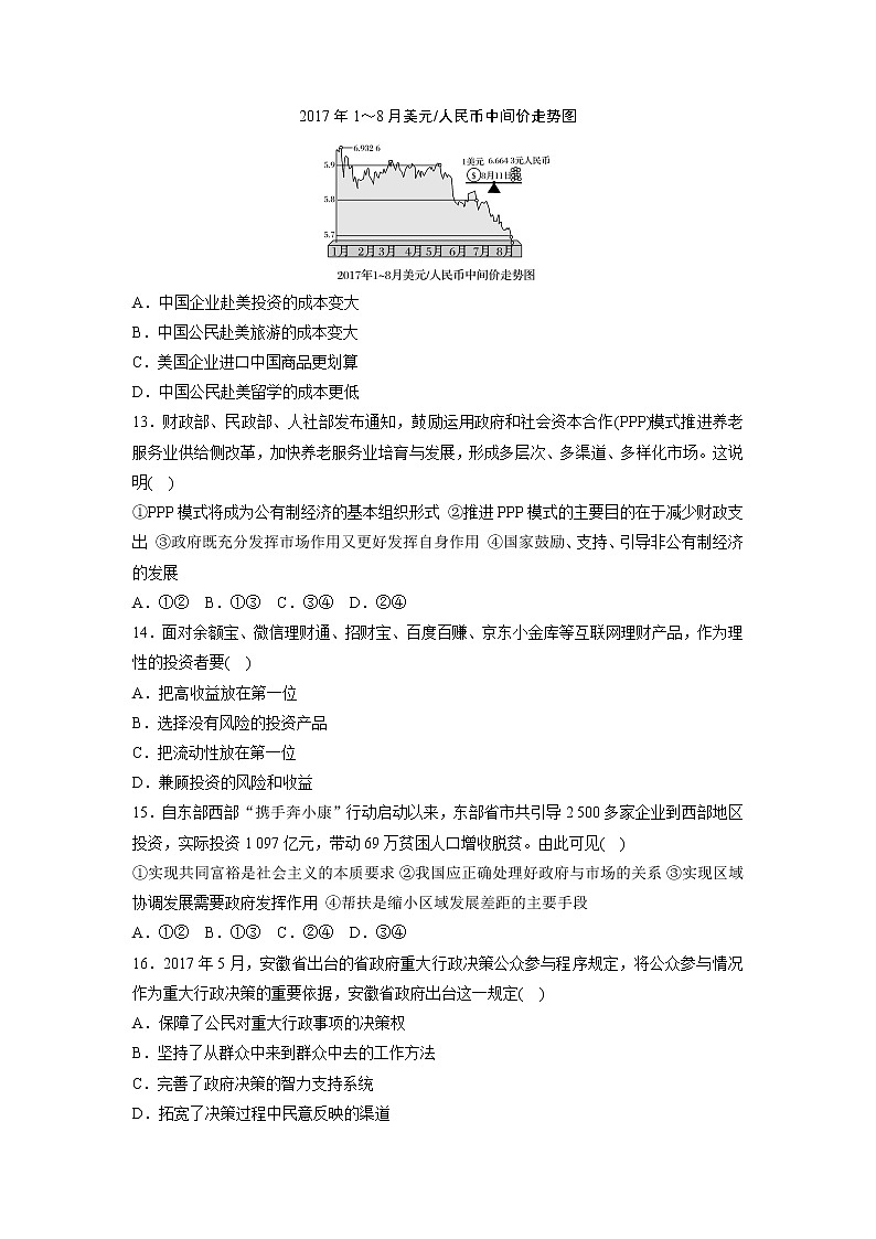 2019高考政治一轮浙江专版选考仿真模拟卷（三）（解析版）02