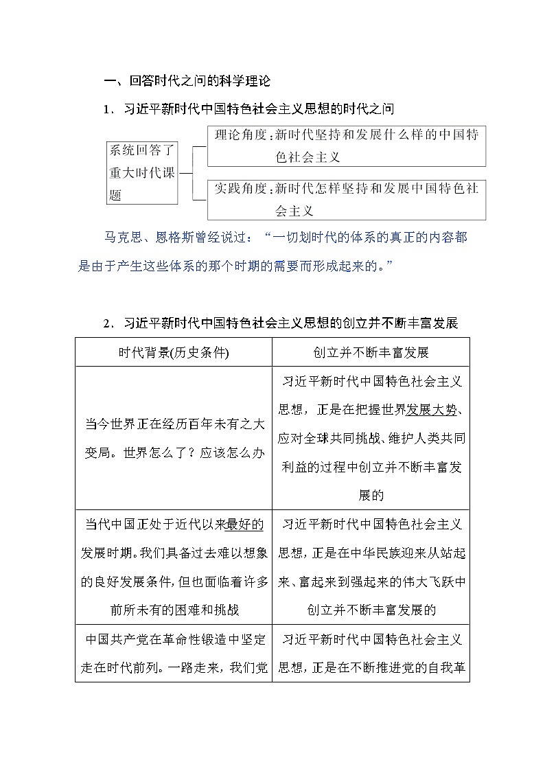 （新）人教统编版高中政治必修第一册教学讲义：4.3 新时代中国特色社会主义思想02