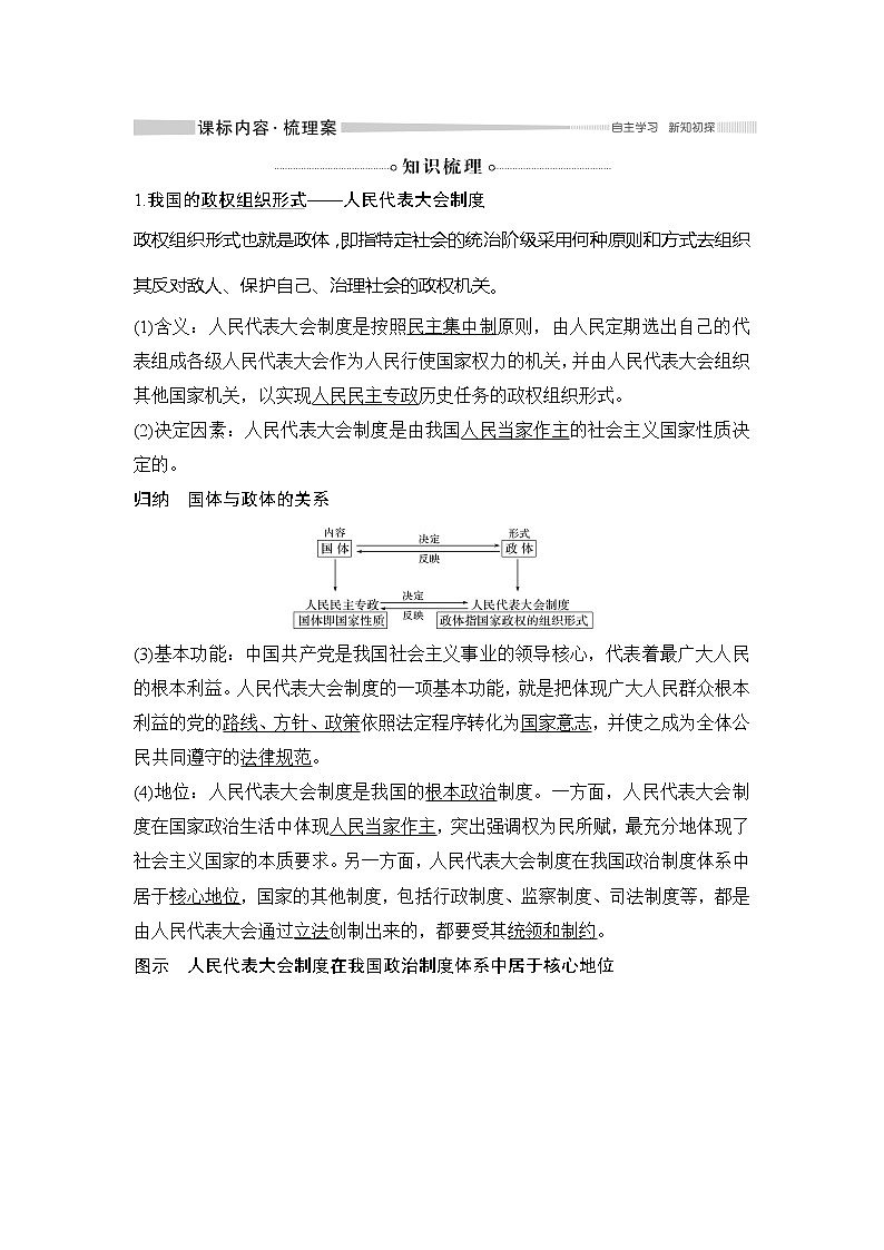 （新）统编版高中政治必修三教学讲义：第二单元+第五课+课时2+人民代表大会制度：我国的根本政治制度02